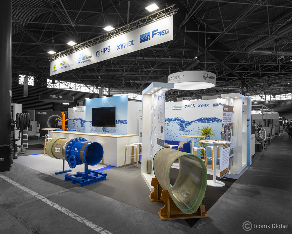 Stand collectif, partenaire de Subor sur le salon Pollutec 2023, réalisé par Iconik Global
