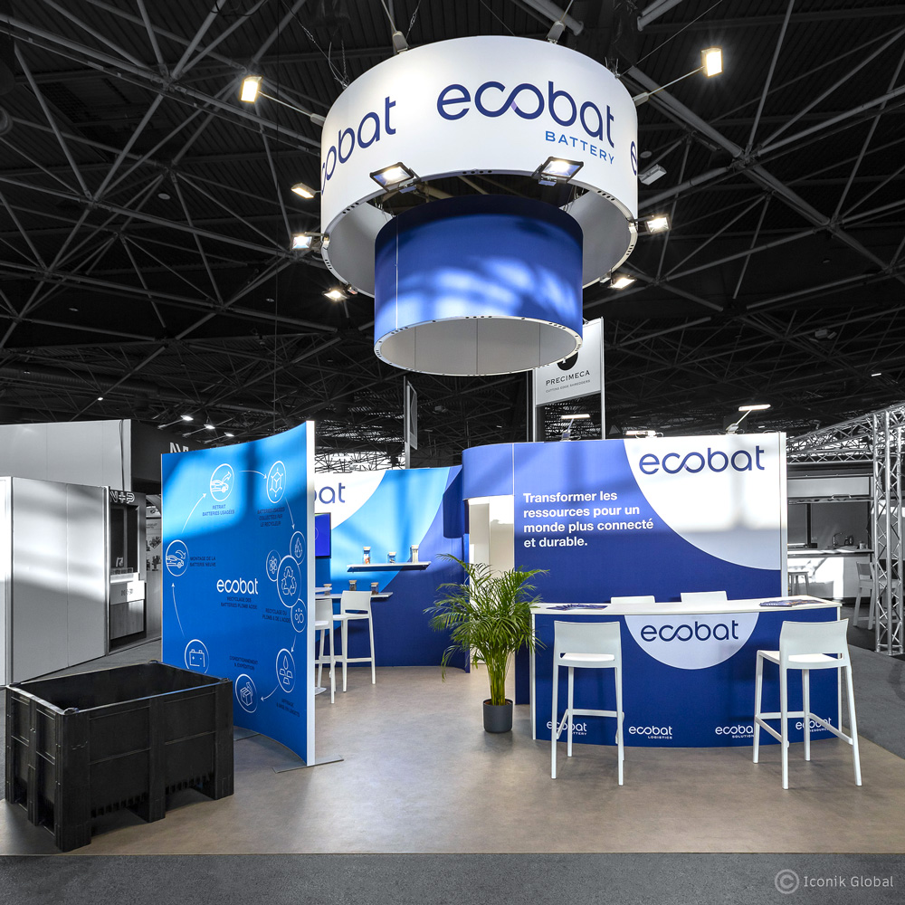 Les standistes Iconik Global à conçu le stand Ecobat pour le salon Pollutec 2023