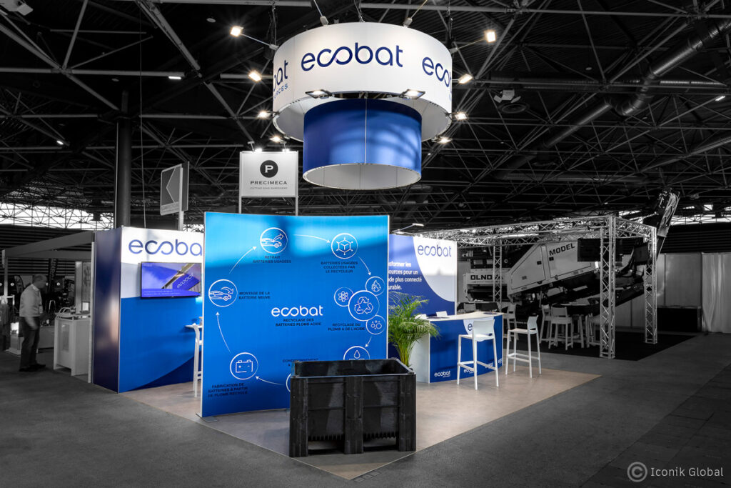 Les standistes Iconik Global à conçu le stand Ecobat pour le salon Pollutec 2023-2
