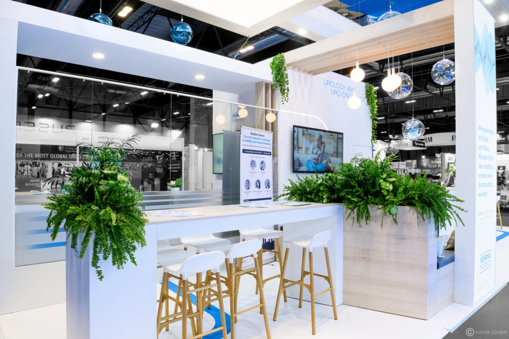 Stand Ferring menuisé pour l&#039;EAU (European Association of Urology) 2025 à Madrid