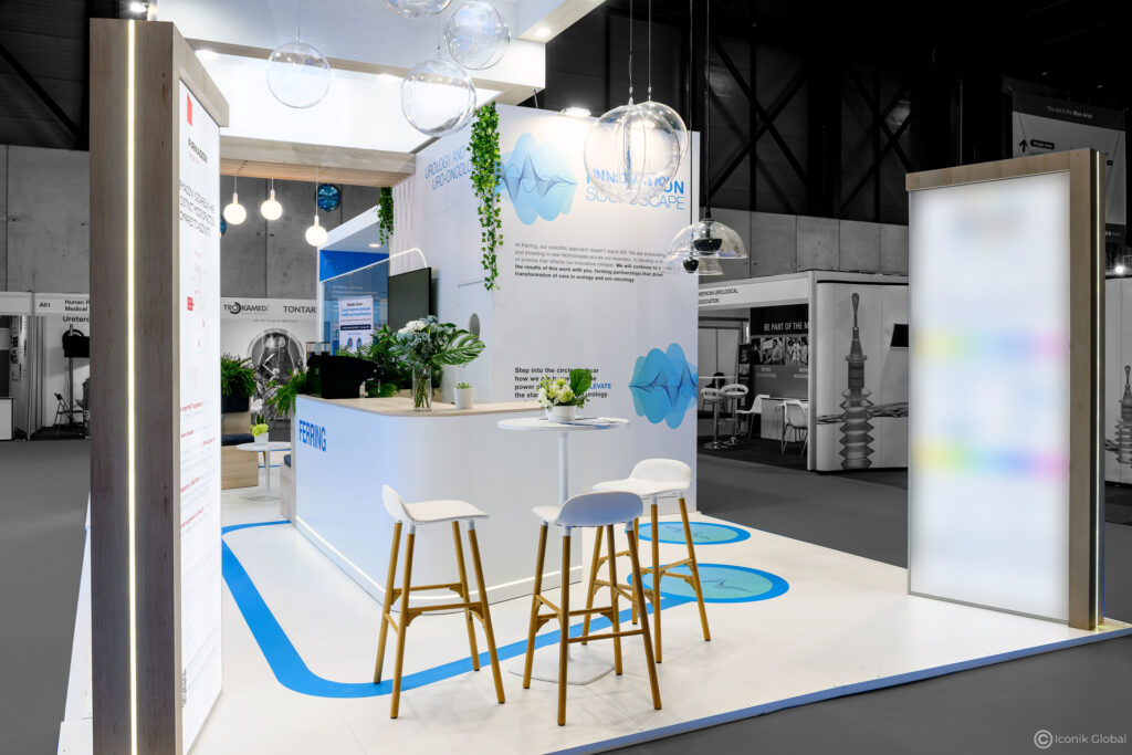 Stand Ferring menuisé pour l&#039;EAU (European Association of Urology) 2025 à Madrid