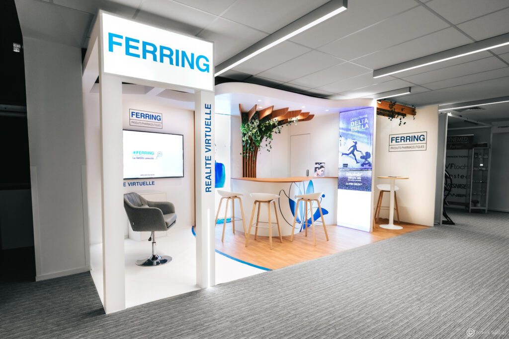 Stand Ferring menuis&eacute; pour le congr&egrave;s FFER (F&eacute;d&eacute;ration Fran&ccedil;aise d'&Eacute;tude de la Reproduction) &agrave; Brest