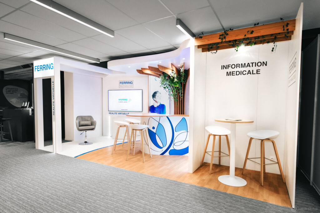 Stand Ferring menuis&eacute; pour le congr&egrave;s FFER (F&eacute;d&eacute;ration Fran&ccedil;aise d'&Eacute;tude de la Reproduction) &agrave; Brest