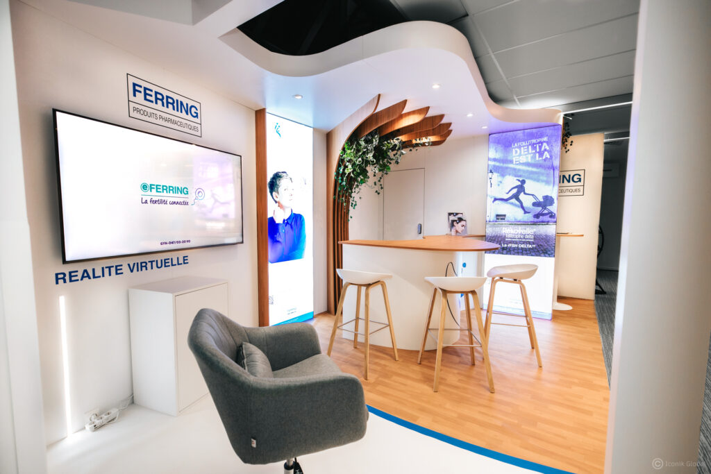 Stand Ferring menuis&eacute; pour le congr&egrave;s FFER (F&eacute;d&eacute;ration Fran&ccedil;aise d'&Eacute;tude de la Reproduction) &agrave; Brest