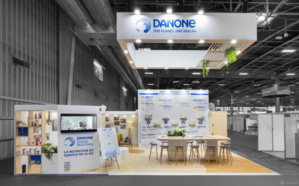 Stand traditionnel Danone &agrave; Paris pour Santexpo 2025