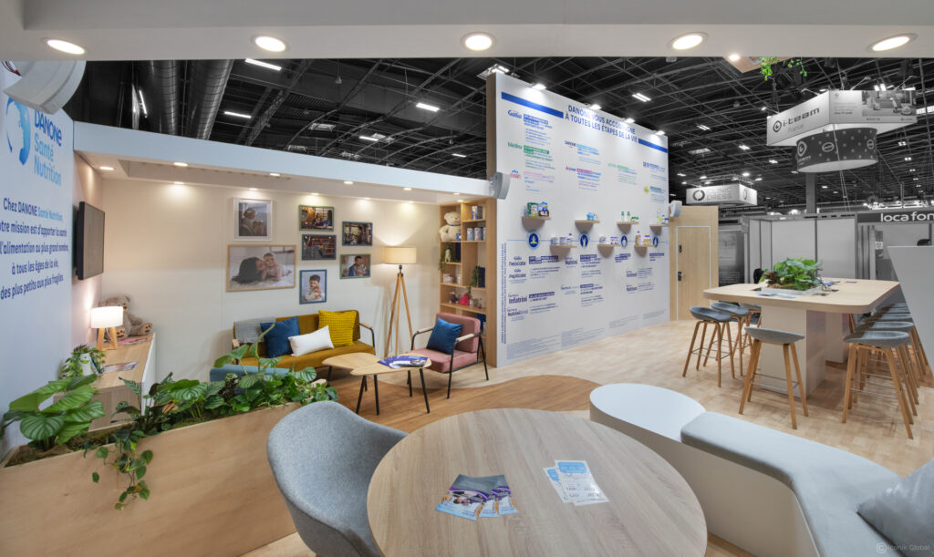 Stand traditionnel Danone &agrave; Paris pour Santexpo 2025