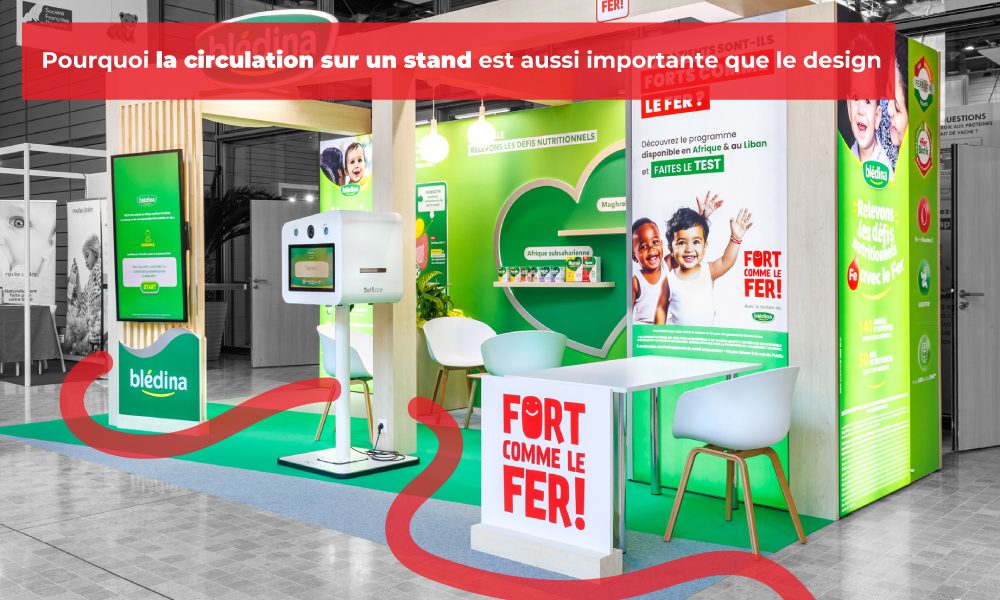 Visuel post importance circulation sur un stand
